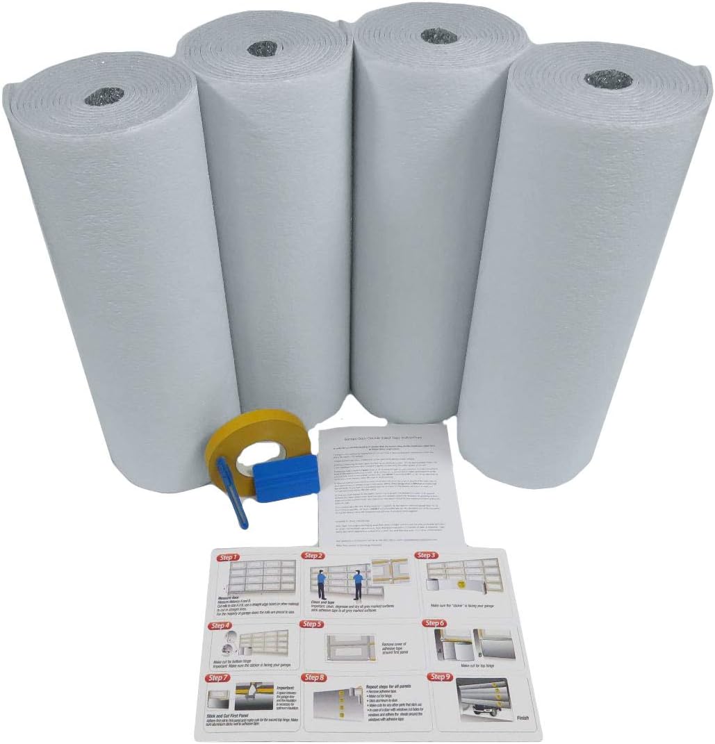 White Pre-cut 16 Section Panel 2 Car Garage Door Insulation Foam Kit X1648