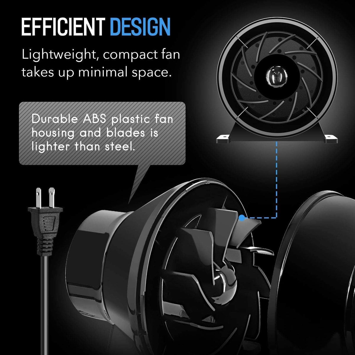 4 Inch 195 CFM Inline Fan Circulation Vent Blower with Carbon Filter, 8 Feet Ducting, 1-Pair Rope Combo, Pack of 2 W30174