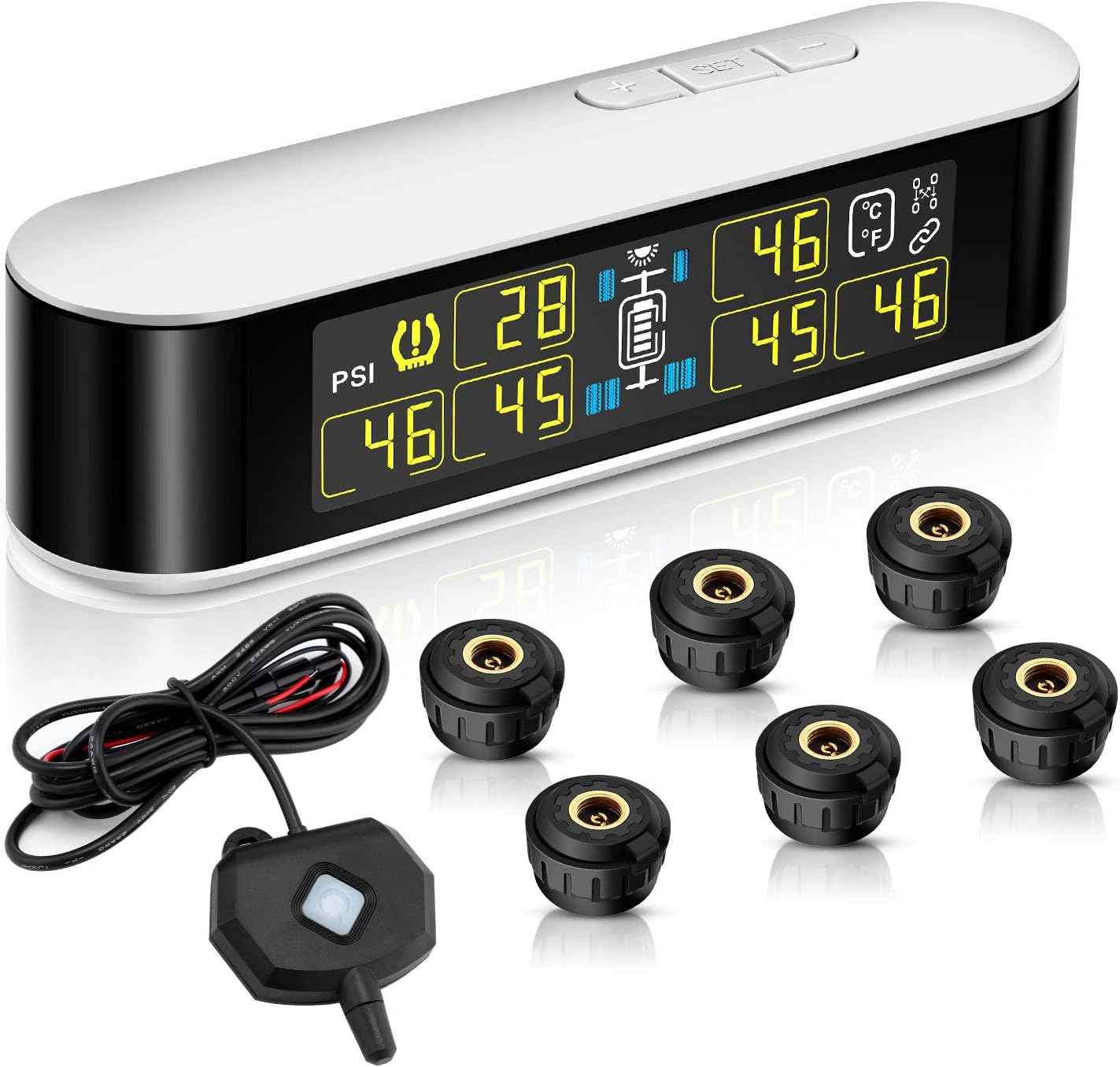 6 External Sensors TPMS Tire Pressure Monitoring System with LCD Color Screen T7145