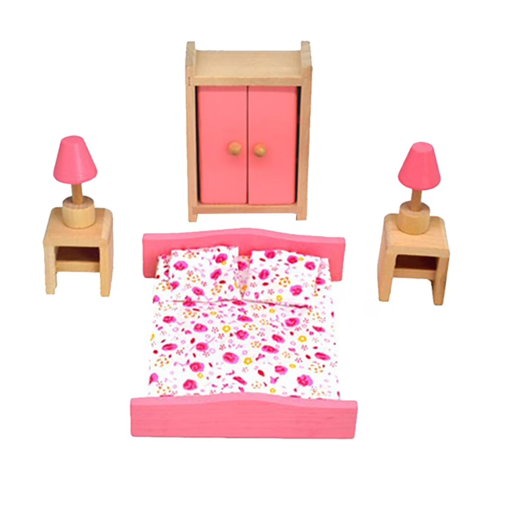 Wooden Doll House Furniture Set With Accessories J1634