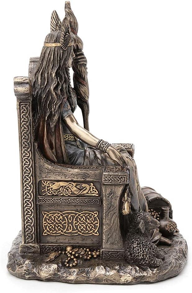 Antique Bronze Finish Frigga Statue Cold Cast Resin Sculpture T83266