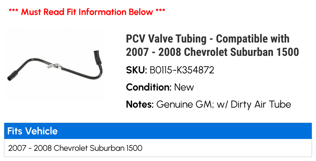 PCV Valve Tubing for 2007 - 2008 Chevy Suburban 1500 C958