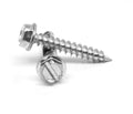 3/8 Sheet Metal Screw Slotted Hex Washer Head Type B Low Carbon Steel Green Zinc Plated R18505