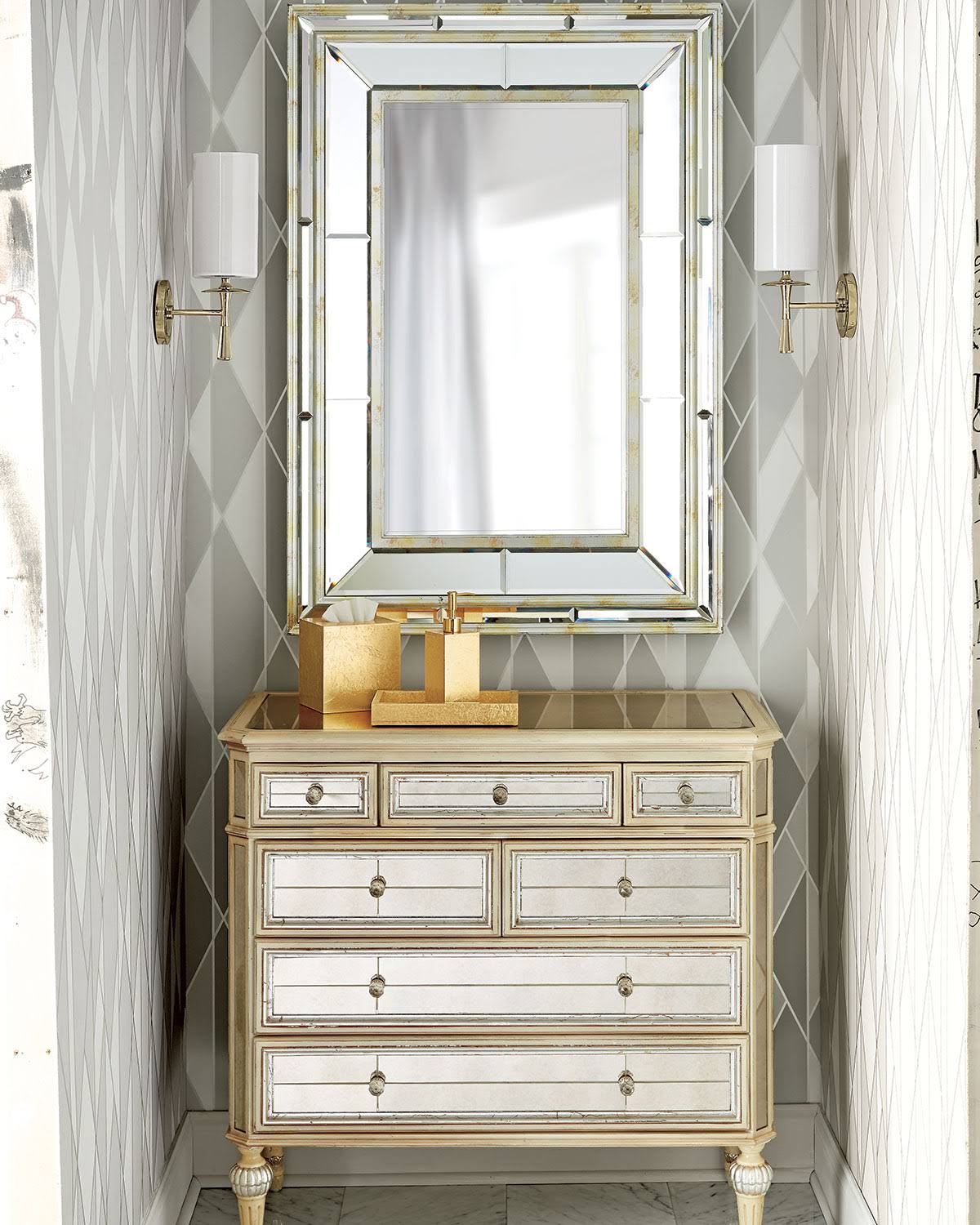 White and Silver Sconce D36891