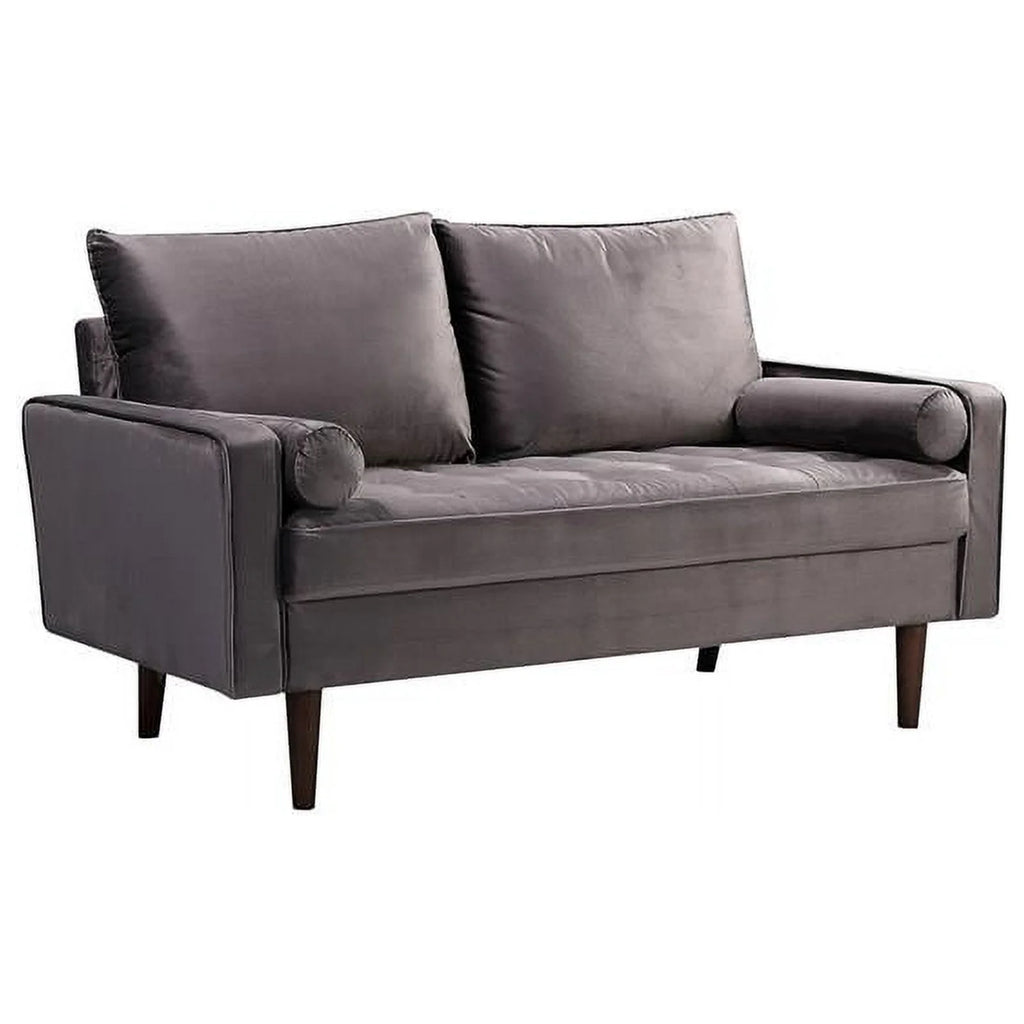 Gray Velvet Loveseat Set C42747