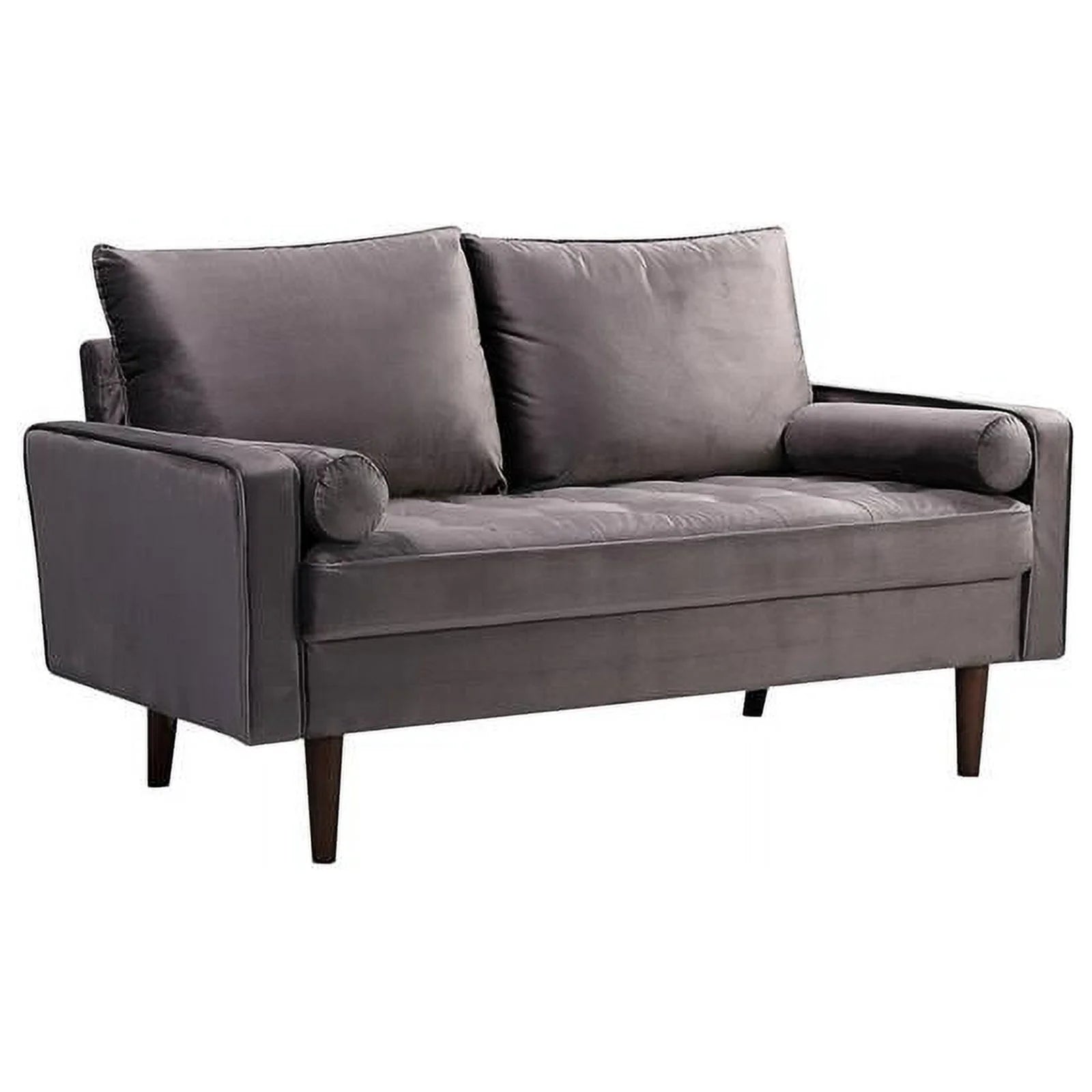 Gray Velvet Loveseat Set C42747