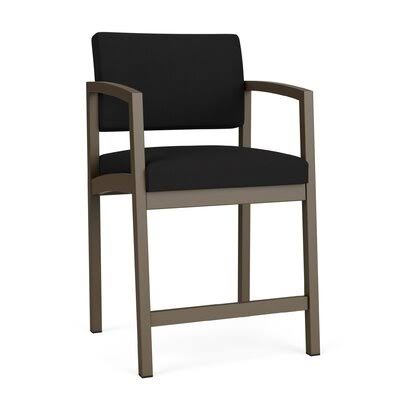 Open House Black Fabric Waiting Room Chair with Bronze Metal Frame G477