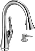 Single Handle Pull-Down Kitchen Faucet with Soap Dispenser Chrome R372