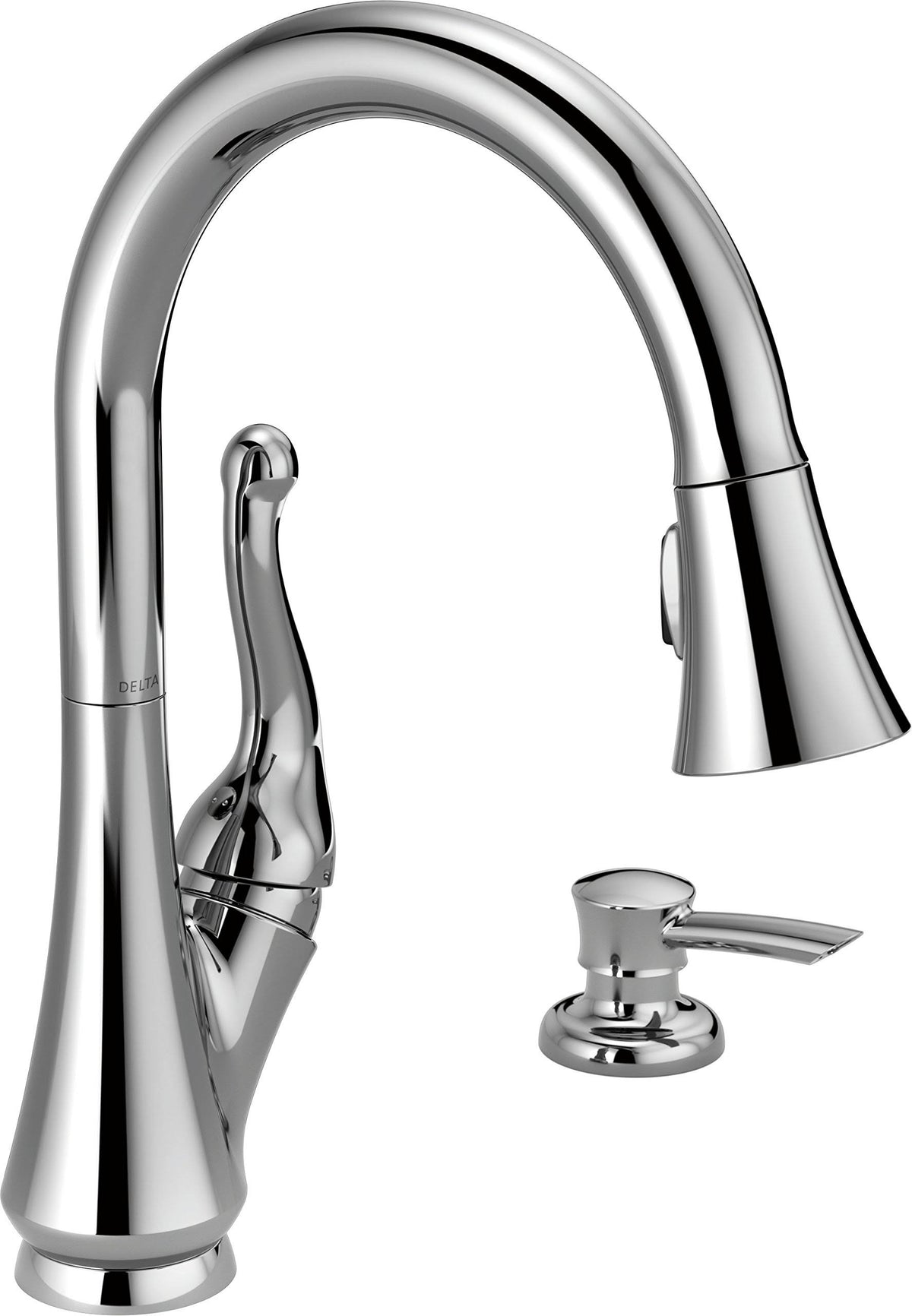 Single Handle Pull-Down Kitchen Faucet with Soap Dispenser Chrome R372