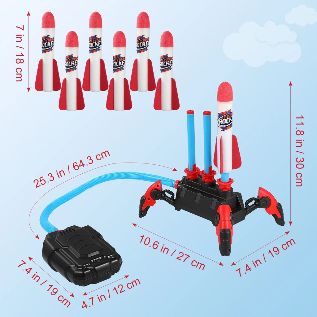 1 Set Outdoor Stomp Launch Foam Rockets Toy K48603