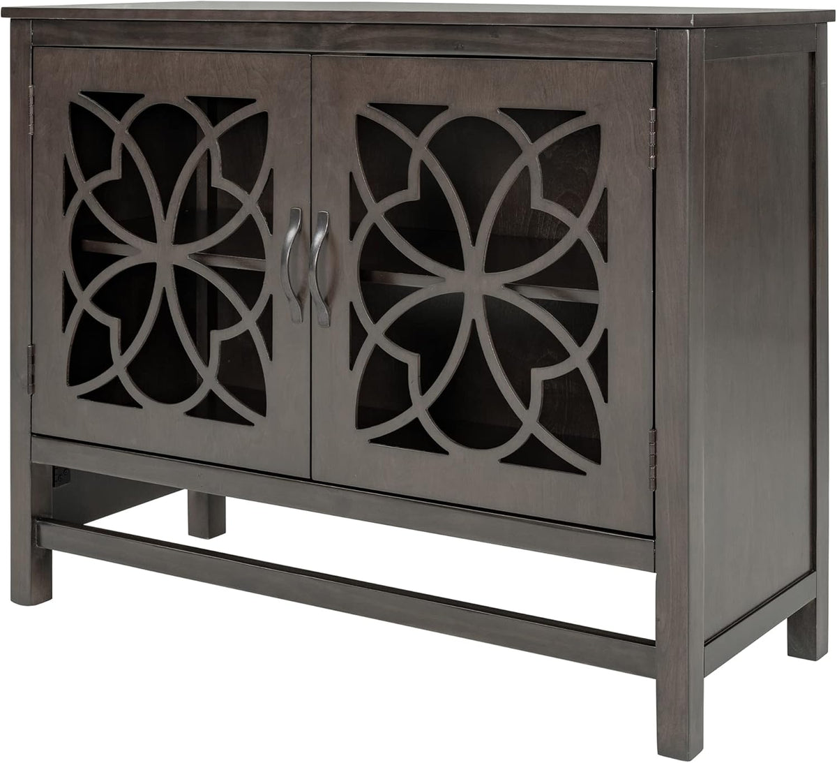 Solid Wood Accent Storage Cabinet with Doors and Adjustable Shelf H6038