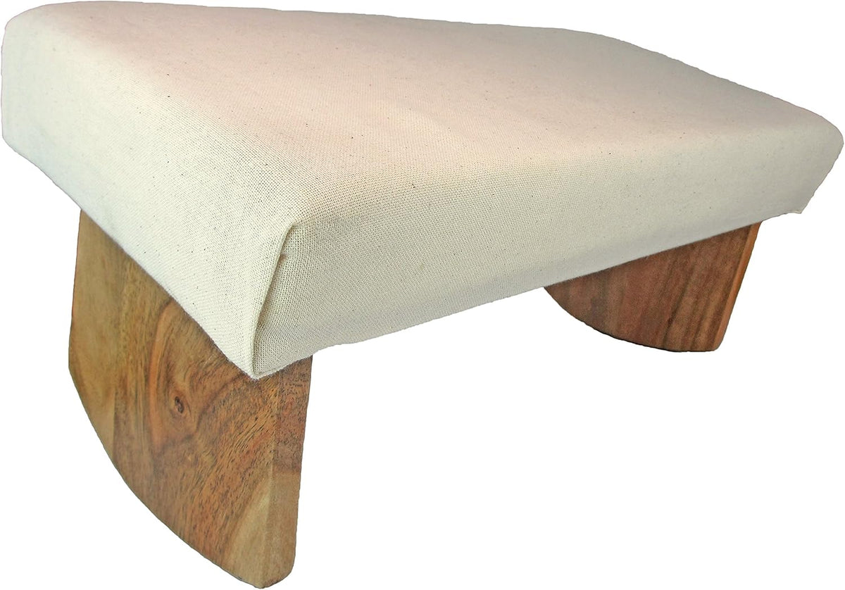 Curved Bottom Edge Acacia Wood Meditation Bench Y4595