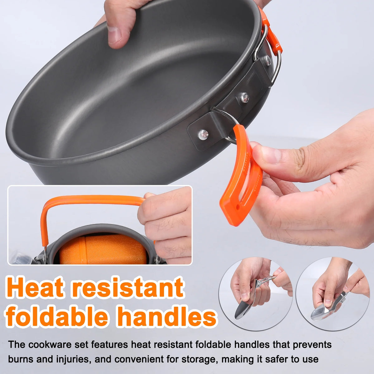 Aluminum Alloy Camping Cookware Set with Pot Frying Pan Kettle Cups N327