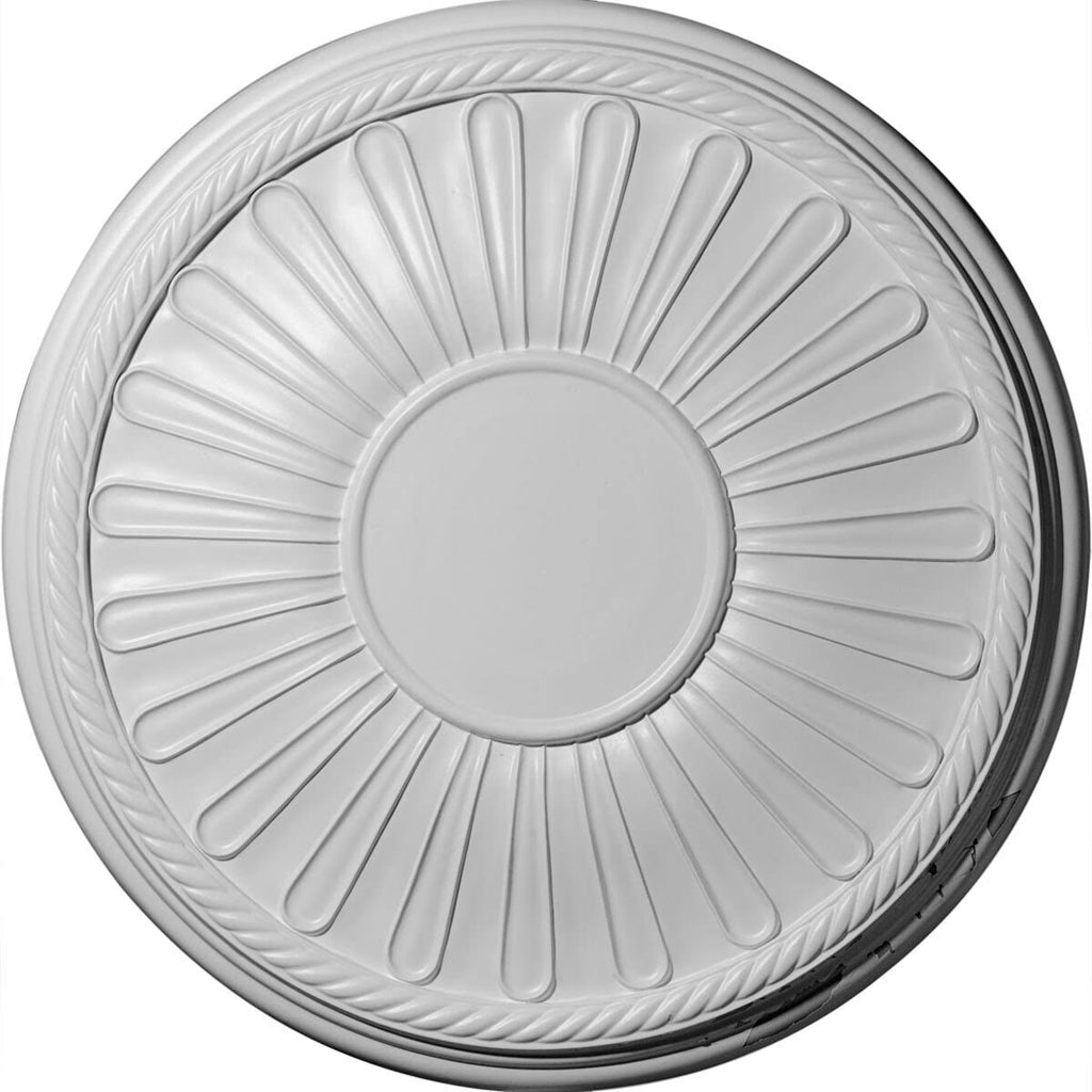 19 7/8x22OD x 1 1/4x22P Ceiling Medallion Hand-Painted Pot of Cream Crackle H658