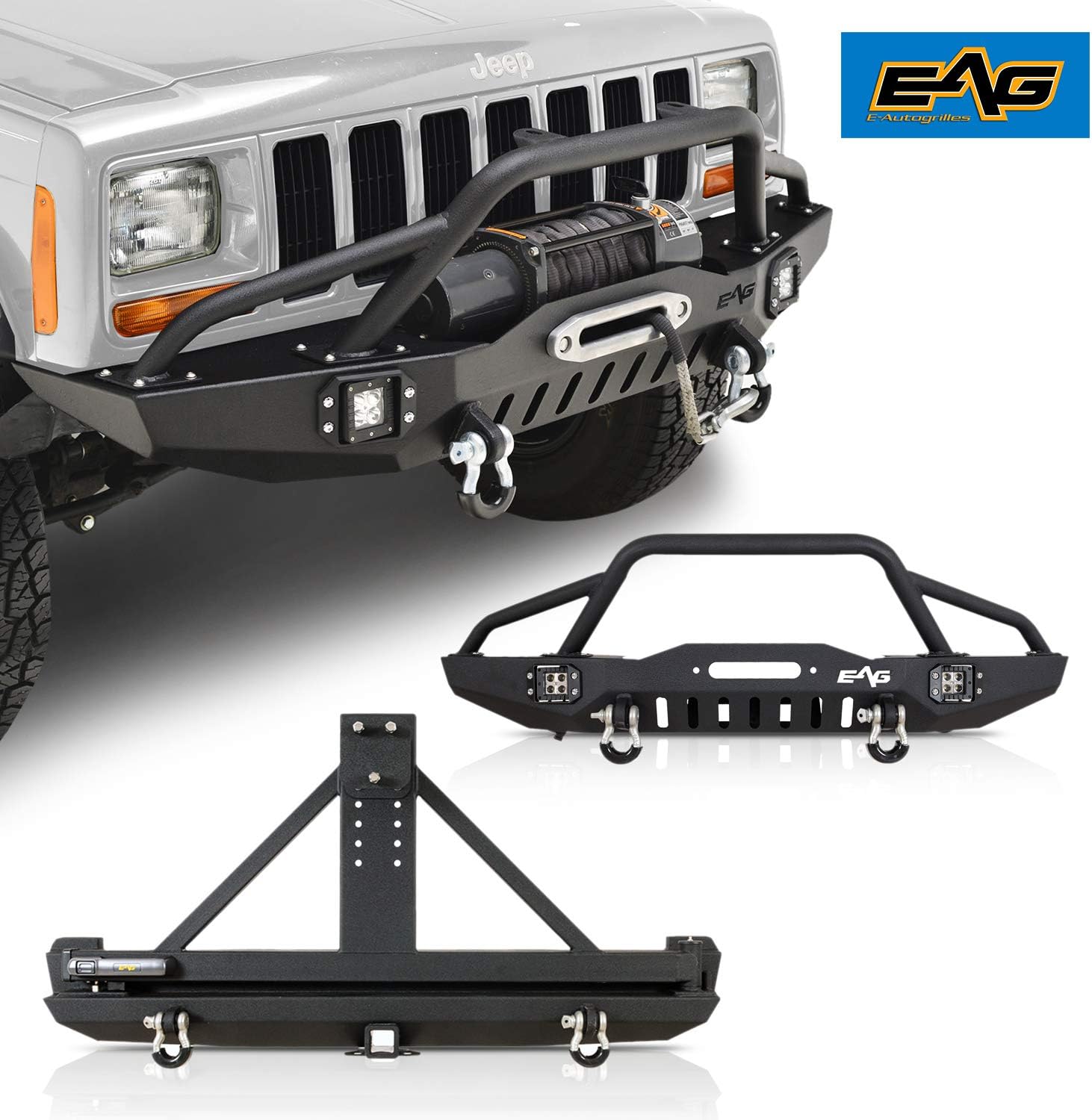 Steel Front and Rear Bumper with Tire Carrier for Cherokee XJ H93933