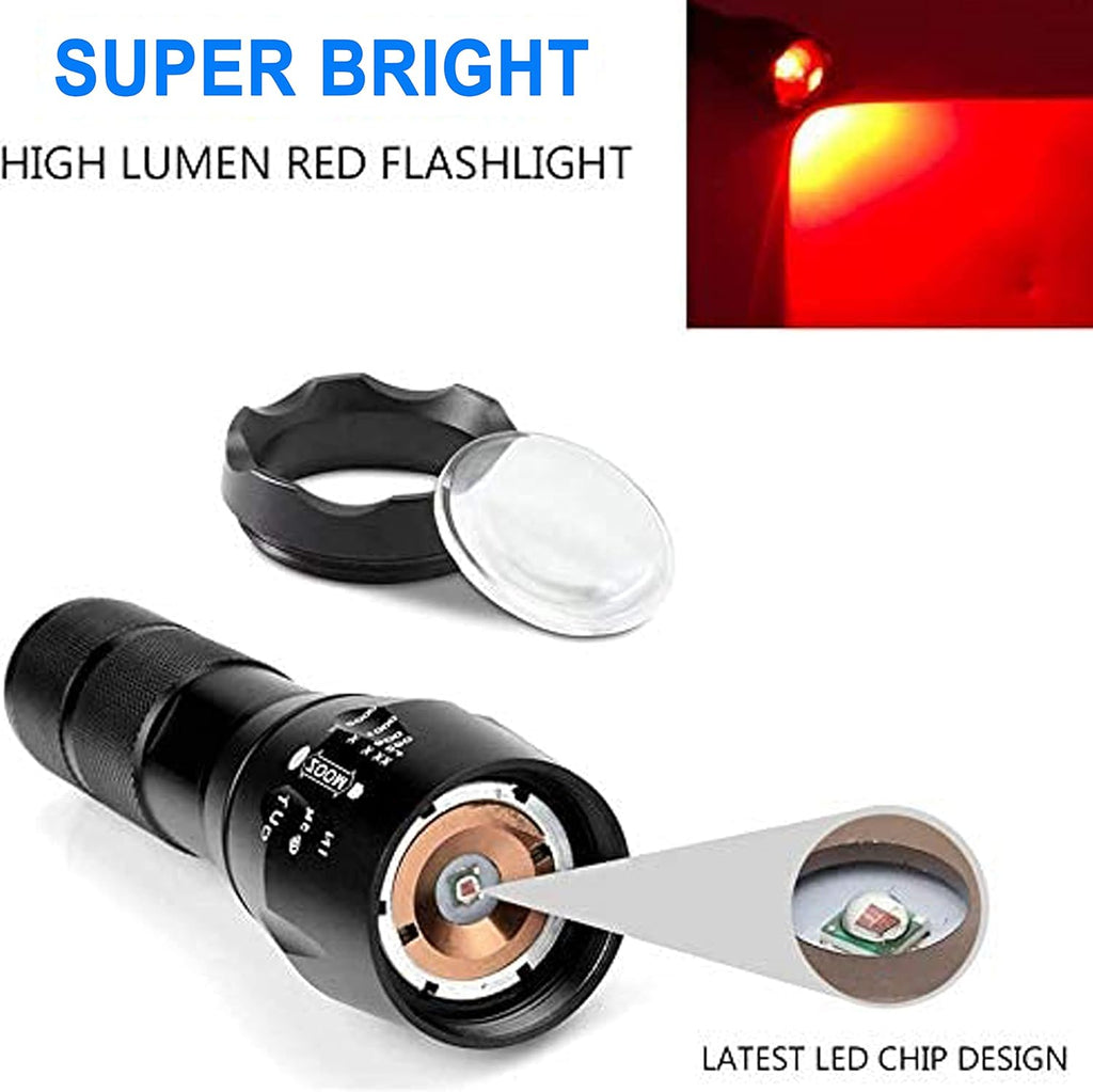Red Light Tactical LED Flashlight with Pressure Switch V4502