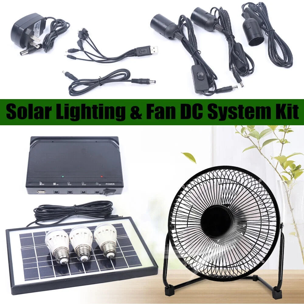 Portable Solar LED Fan Kit 3600mAh 12V G799