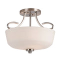 Semi-Flush Mount Nickel Light Fixture Z7558