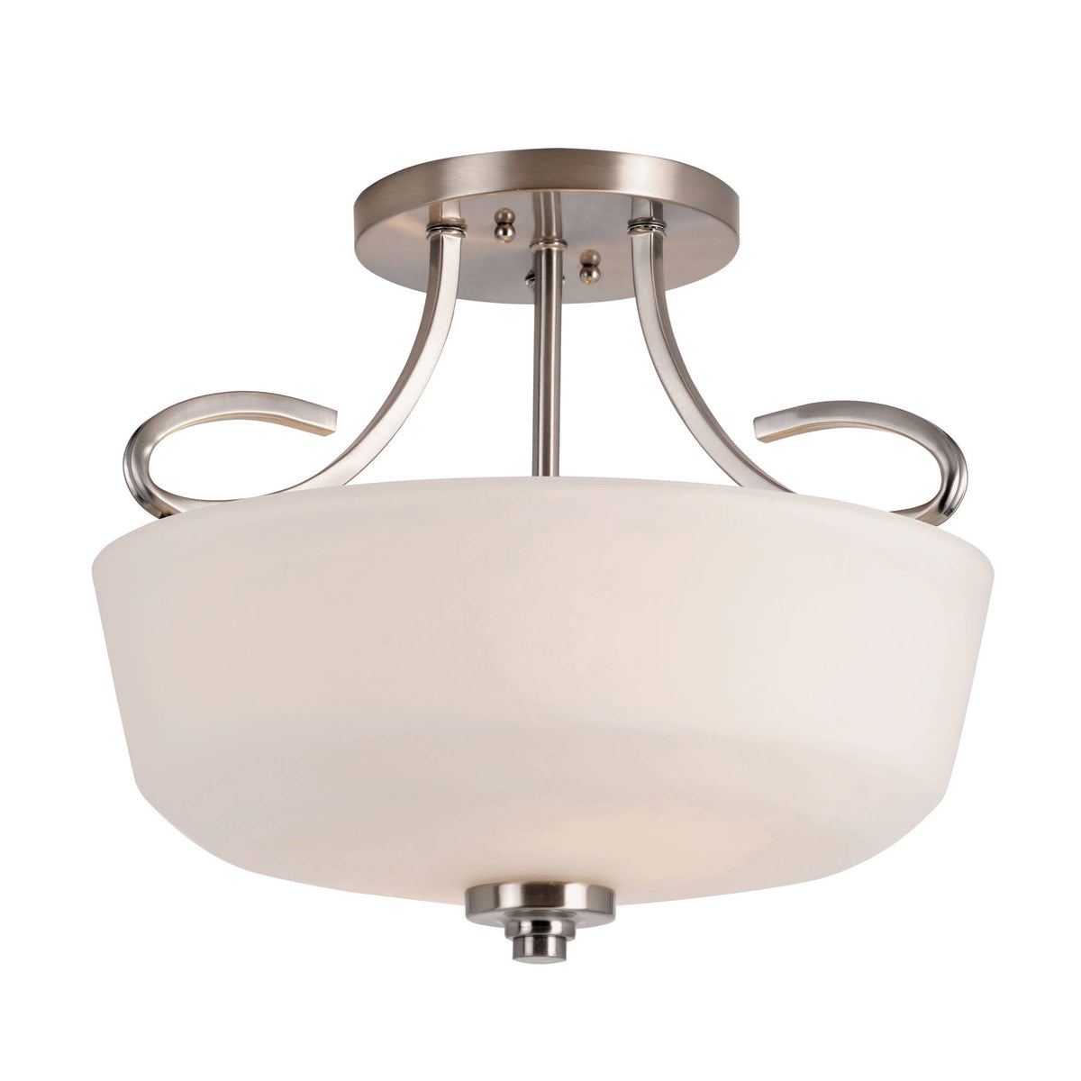 Semi-Flush Mount Nickel Light Fixture Z7558