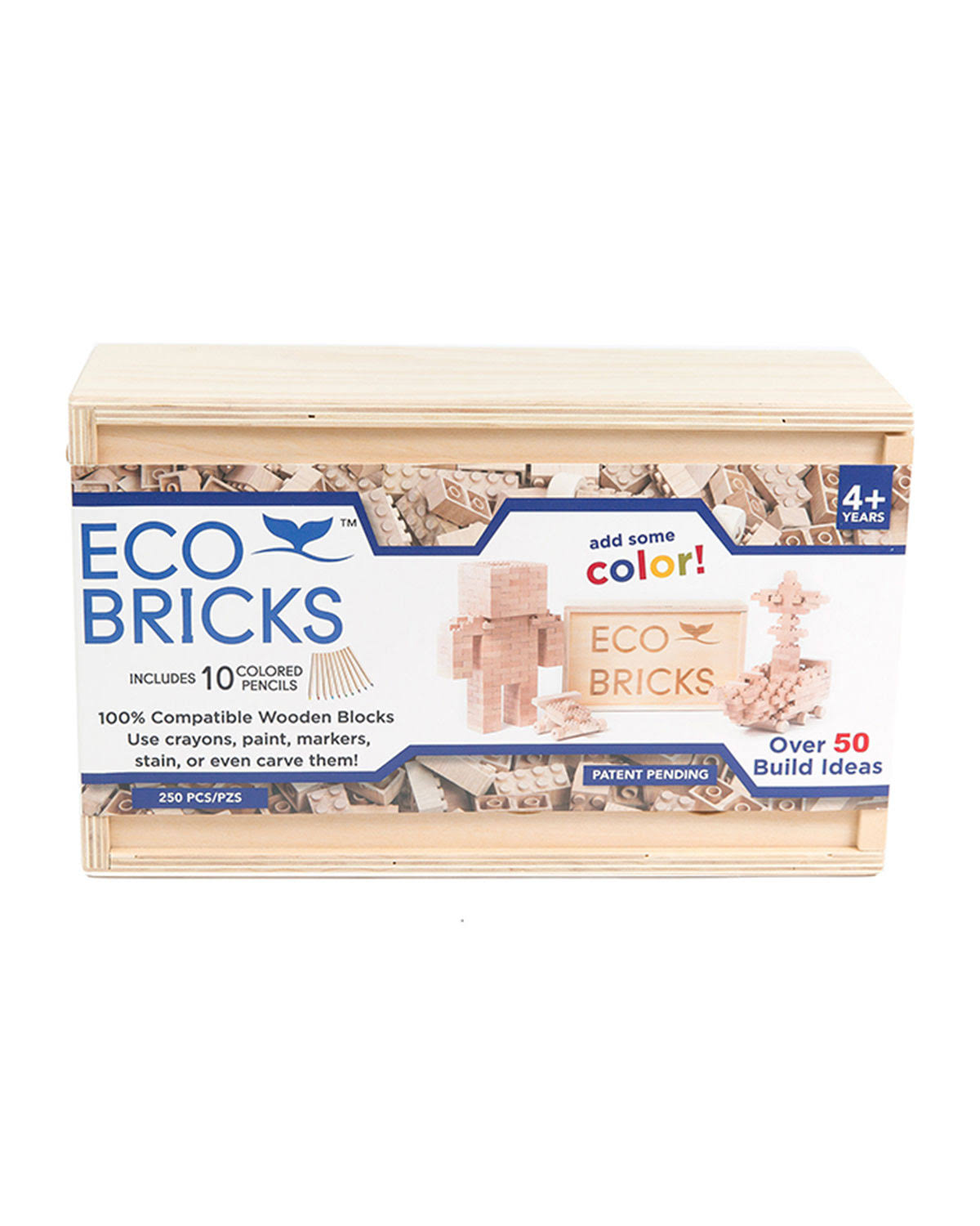 250 Piece Wooden Eco Bricks Set H286431