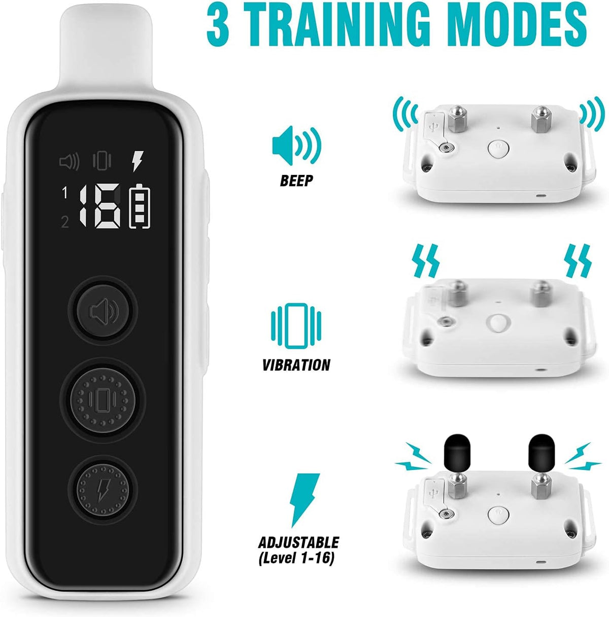 Waterproof Rechargeable Electric Training Collar with Remote, Pack of 2 J158