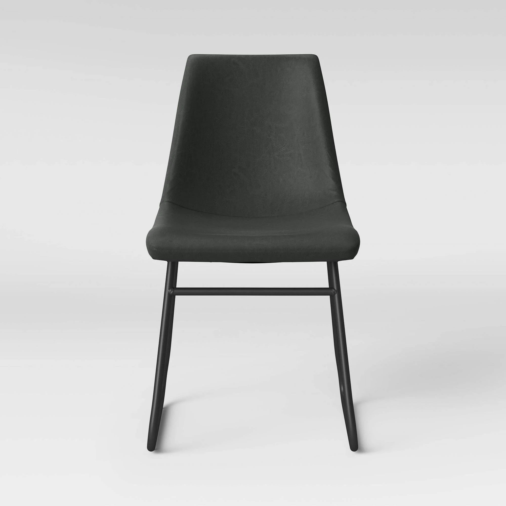 Faux Leather and Metal Dining Chair - Gray - 2 Pack R4669
