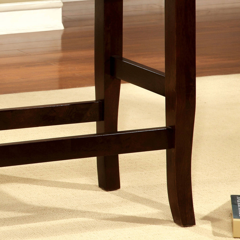 Counter Height Dining Bench Brown Cherry Dark Grey Fabric H69978