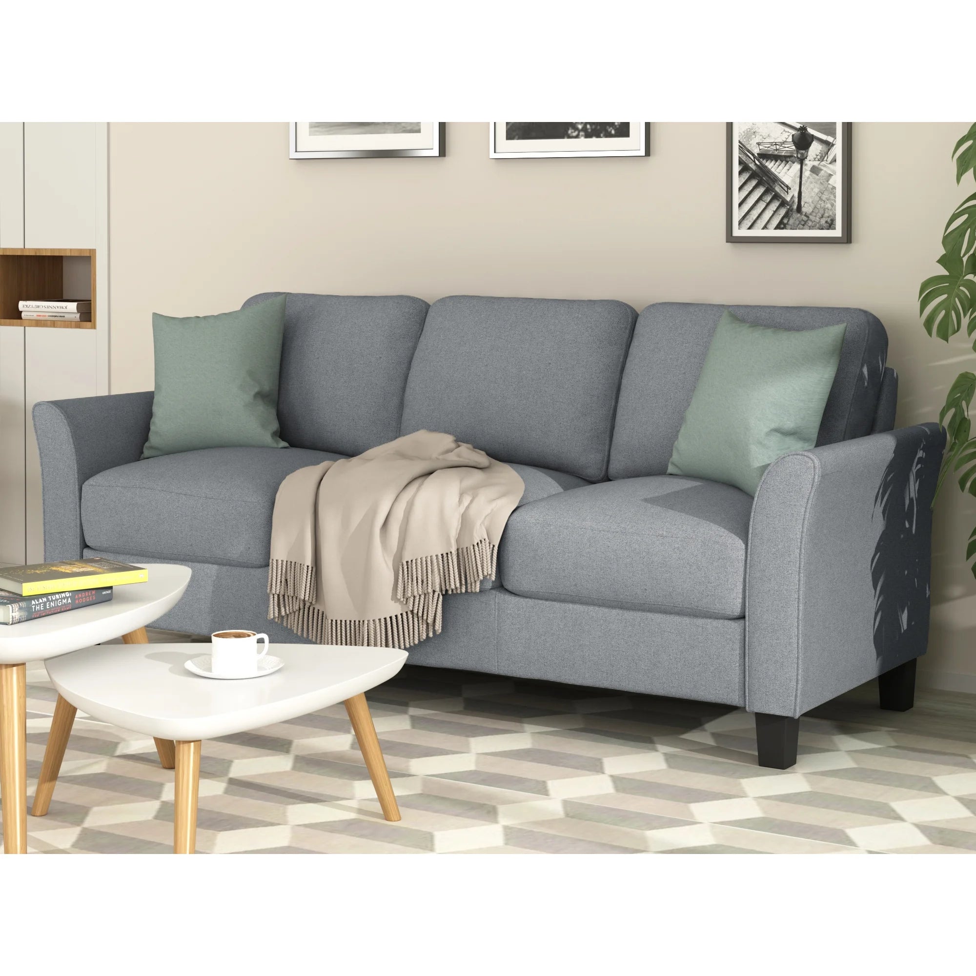 Gray Chair and 3-Seat Sofa P9004