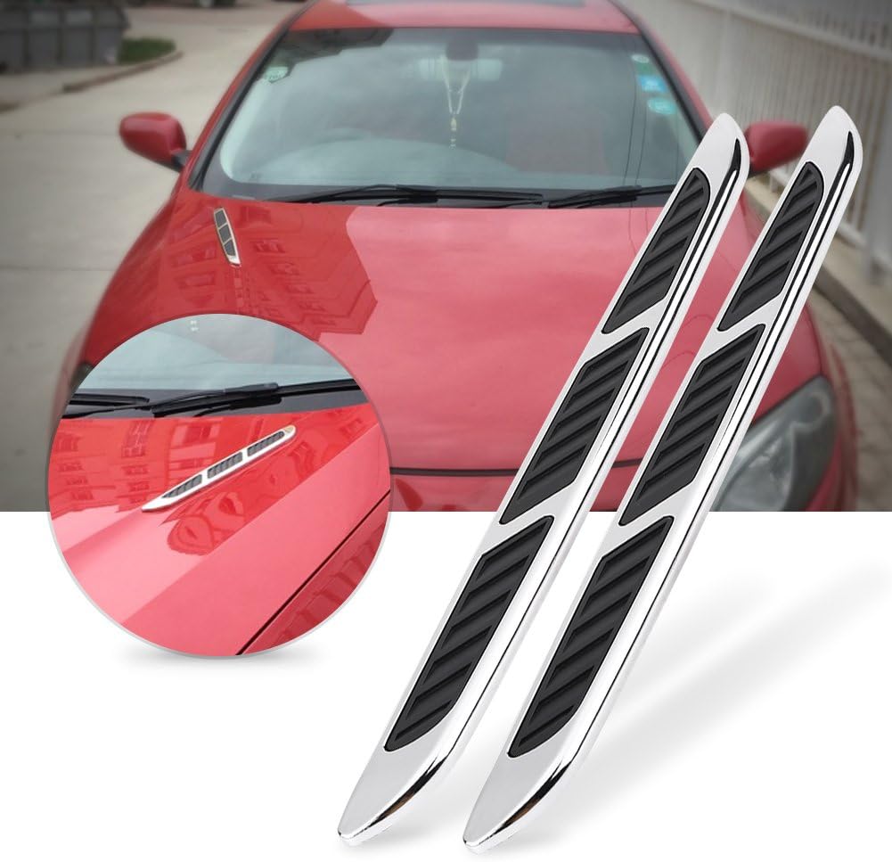 2pcs Car Hood Side Air Flow Vent Cover Grille Decorative Trim Sticker W56743
