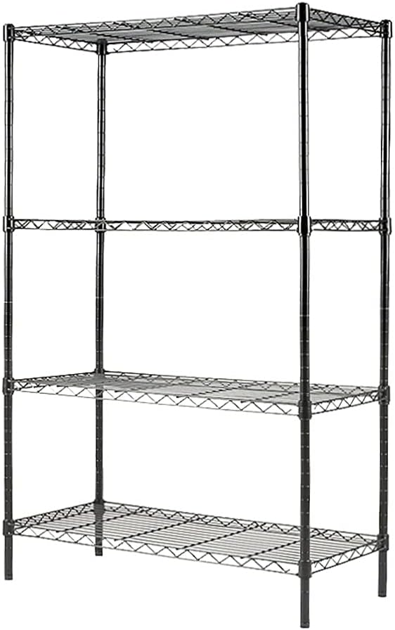 4-Shelf NSF Certified Steel Wire Shelving Unit, 150lbs Capacity Per Shelf, Black, Pack of 2 L88275