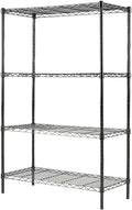 4-Shelf NSF Certified Steel Wire Shelving Unit, 150lbs Capacity Per Shelf, Black, Pack of 2 L88275