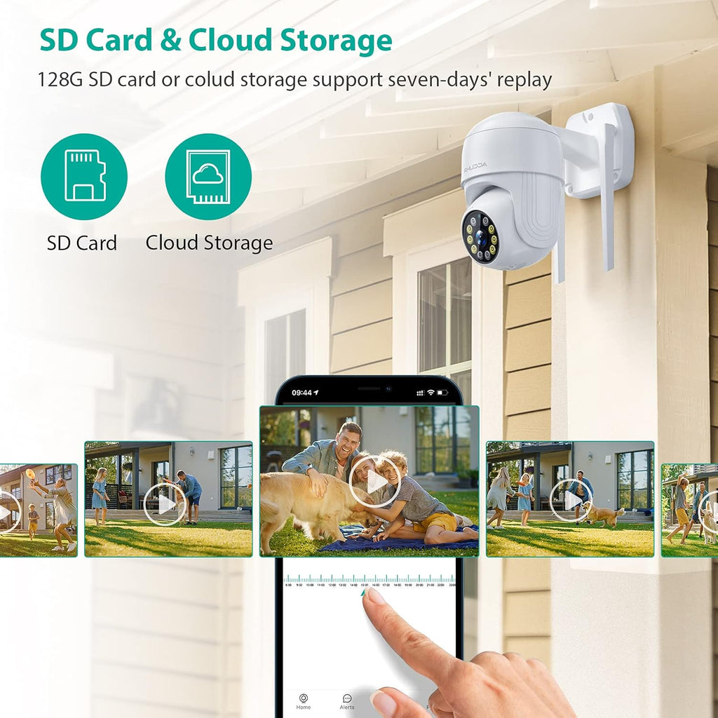 1080P WiFi Outdoor Security Camera with Night Vision, Motion Detection, IP65 Waterproof C605493