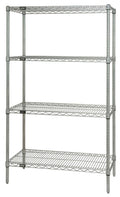 Chrome Wire Shelving Starter Kit 72inch W x 30inch D x 86Inch H W734840