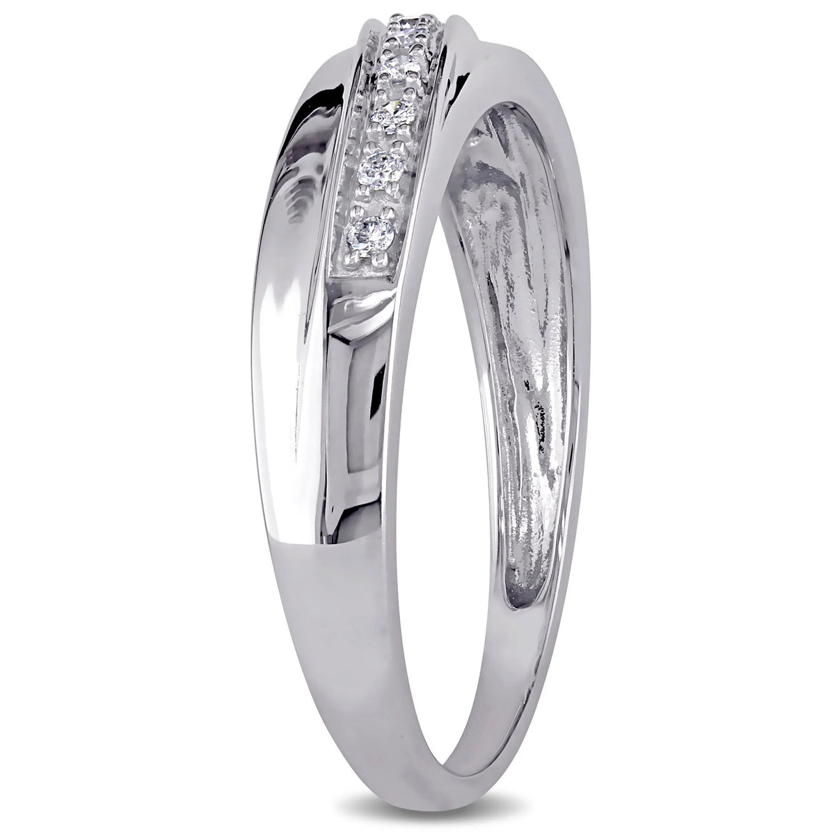 10kt White Gold Diamond Crossover Band P272369