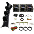 Tinted 7 Color 30 PSI Boost/Vacuum, 100 PSI Oil Pressure & Water Temperature Gauges, Black Triple Pillar Pod O994135