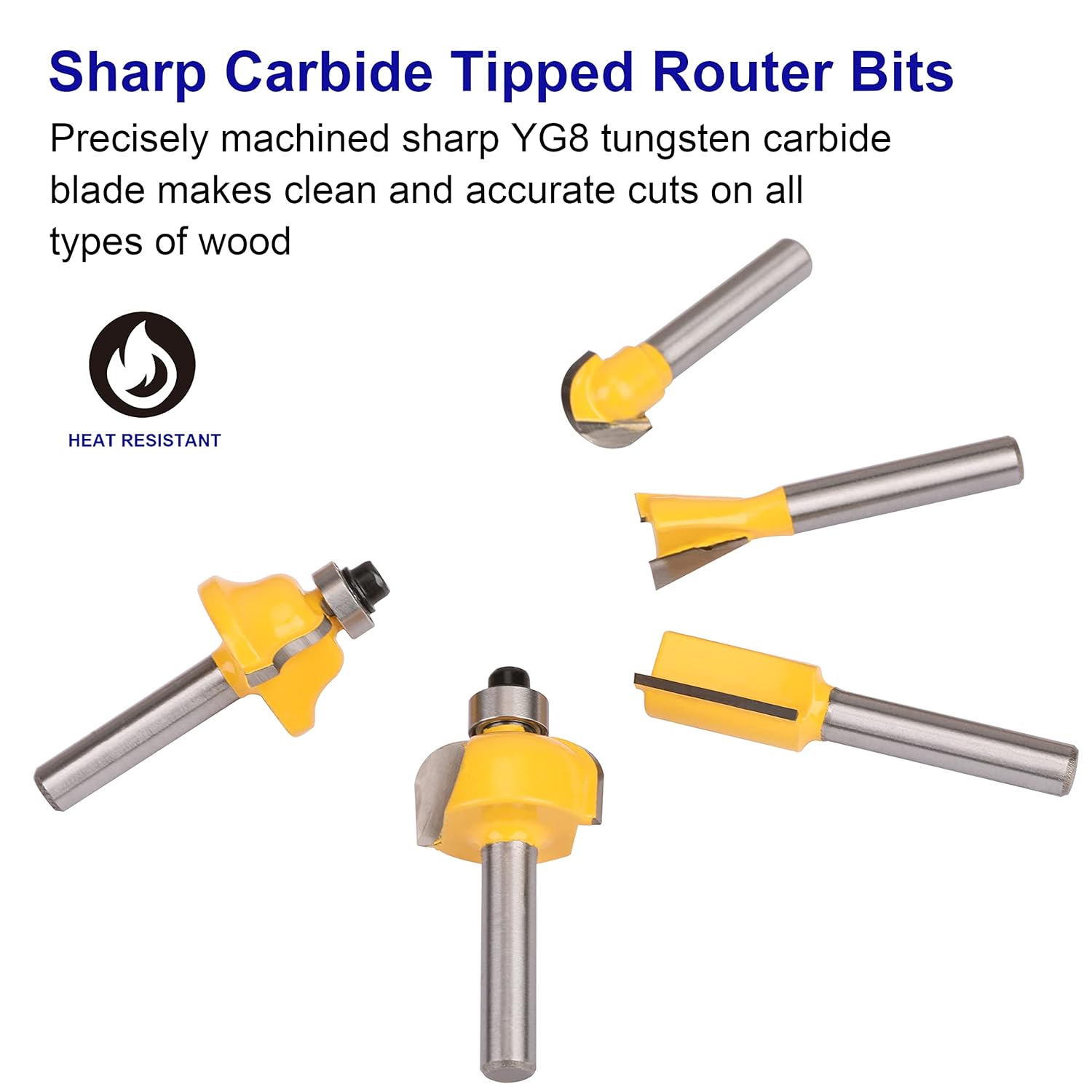 35 Piece Tungsten Carbide Router Bits Set with 1/4 Shank Z6470
