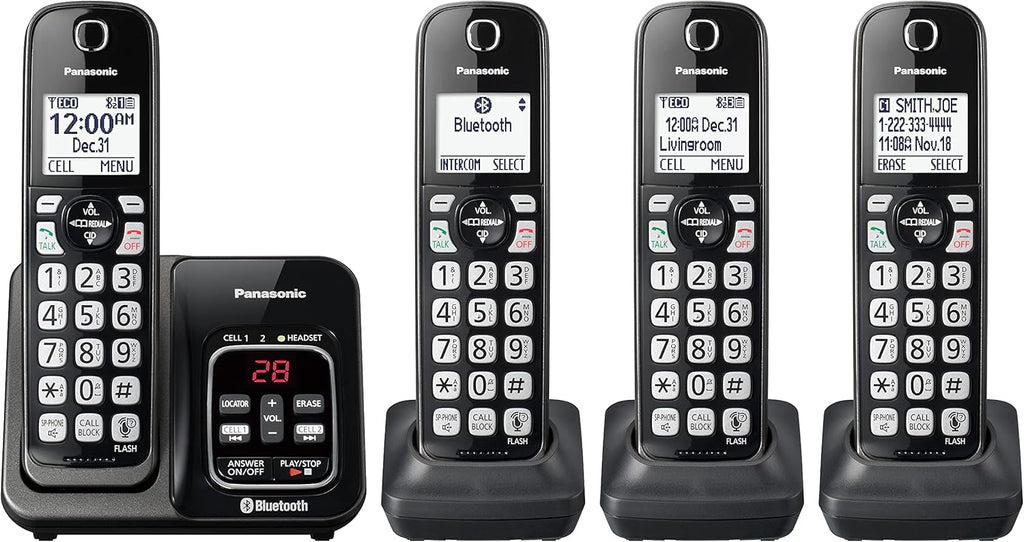 Expandable Cordless Phone System with Link2Cell Bluetooth, Answering Machine and Call Blocking - 4 Cordless Handsets G86286