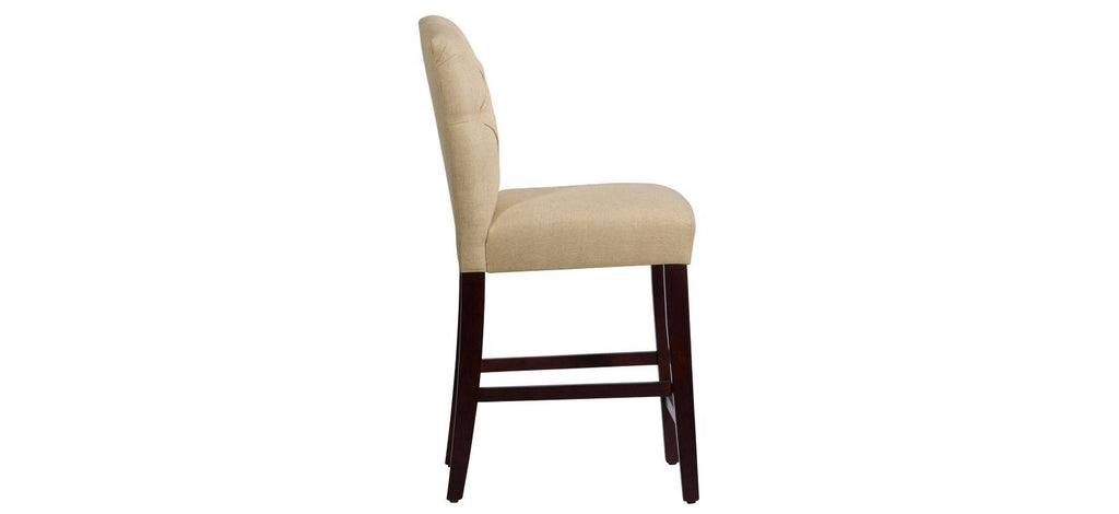 Beige Linen Tufted Counter Stool W319455