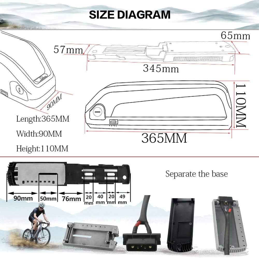 52V13AH Electric Bike Lithium Battery Pack with USB Charger Y6975