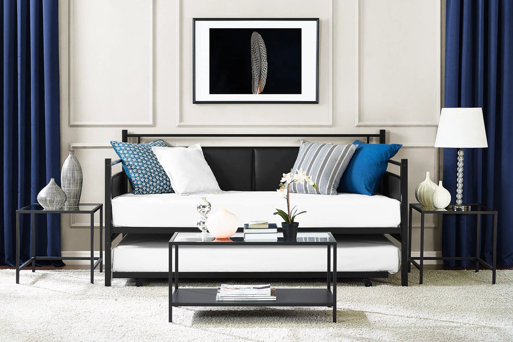 Twin Metal and Upholstered Daybed with Trundle X5344
