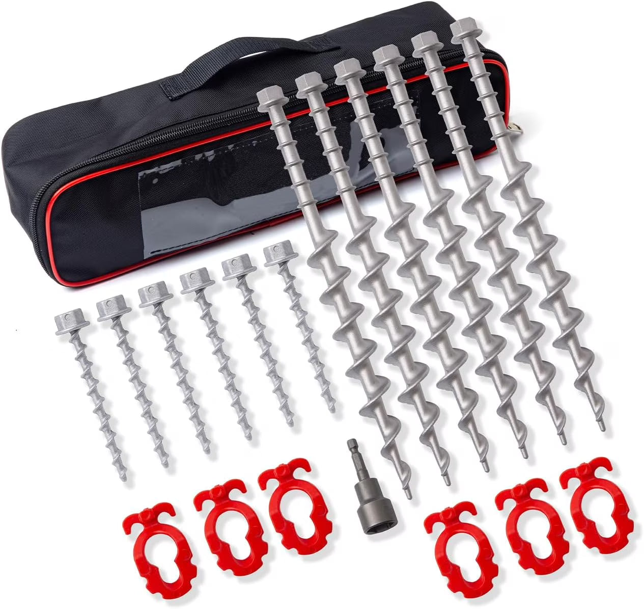 Aluminum Tent Stakes Ground Anchors Screw in Kit R952