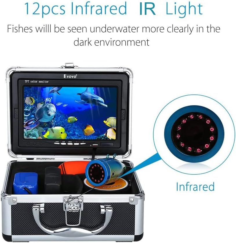 Portable 7 inch LCD Monitor Fish Finder Underwater Fishing Camera 15m Cable 1000TVL T800001