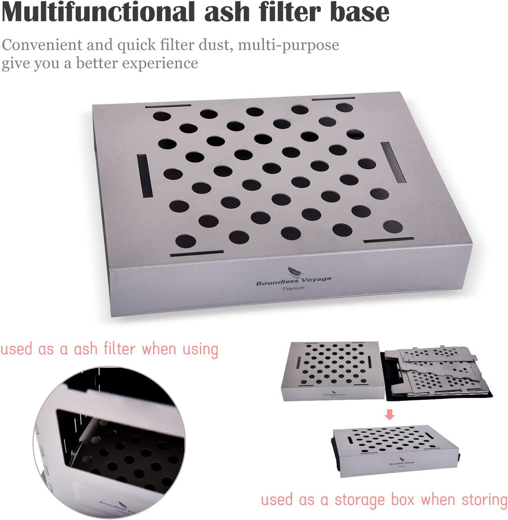 Titanium Folding Wood Stove with Pot Bracket B104