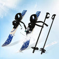 26Inch Lightweight Snow Ski and Pole Set with Bindings C239