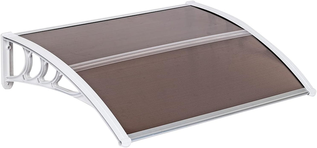 100 x 80 White and Grey Door and Window Awning Canopy Pack of 2 L89536