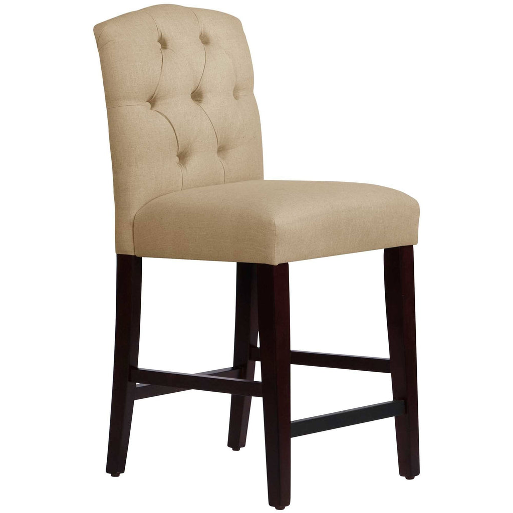 Beige Linen Tufted Counter Stool W319455