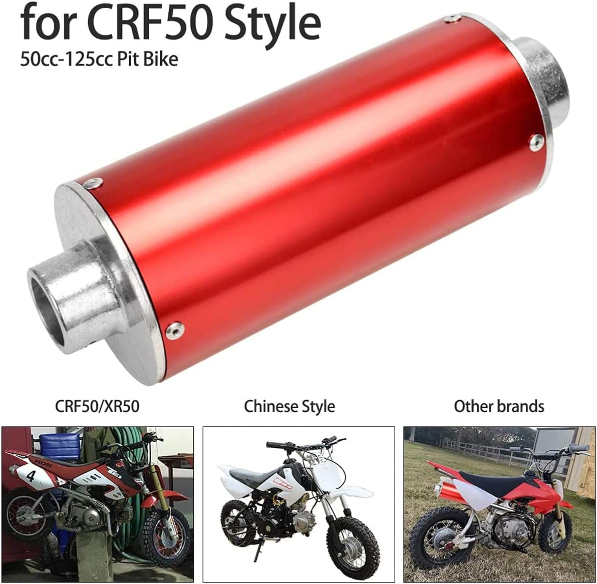 Red Pack of 2 Muffler Exhaust Silencer Pipe Head Assembly for Dirt Pit Bike E10459