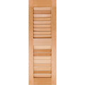 12 in. x 37 in. Exterior Real Wood Pine Open Louvered Shutters Pair Unfinished V874004
