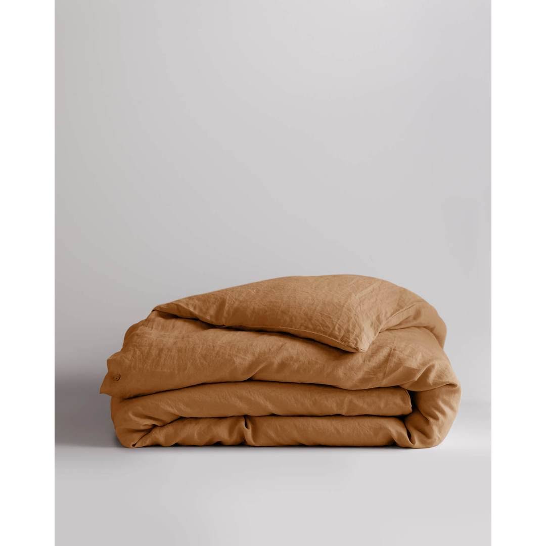 Terracotta Full/Queen Linen Duvet Cover Q335768