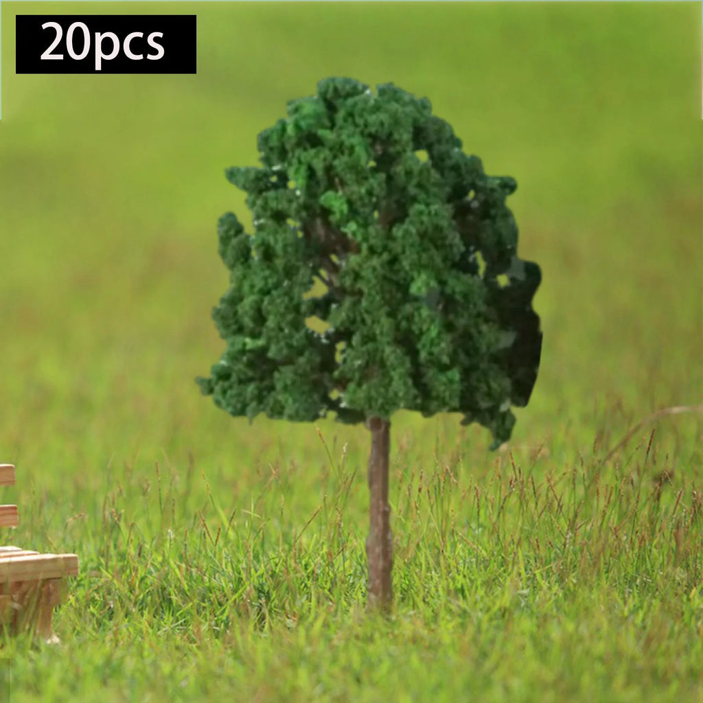 20 Pieces 2.95 inch Dark Green Miniature Trees for Diorama U515248